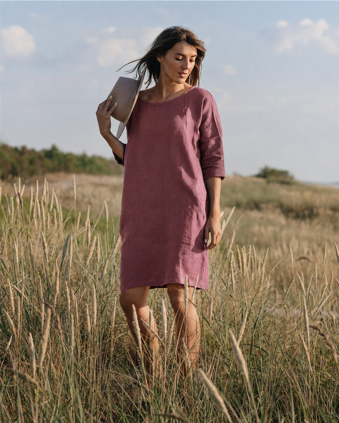 one size fits all linen dresses Linen Maxi Dress, Linen Dress, Plus Size Linen Clothing for Women, Plus Size Dress, Linen Dress 3/4 Sleeves, Linen Kaftan,loose Style Dress