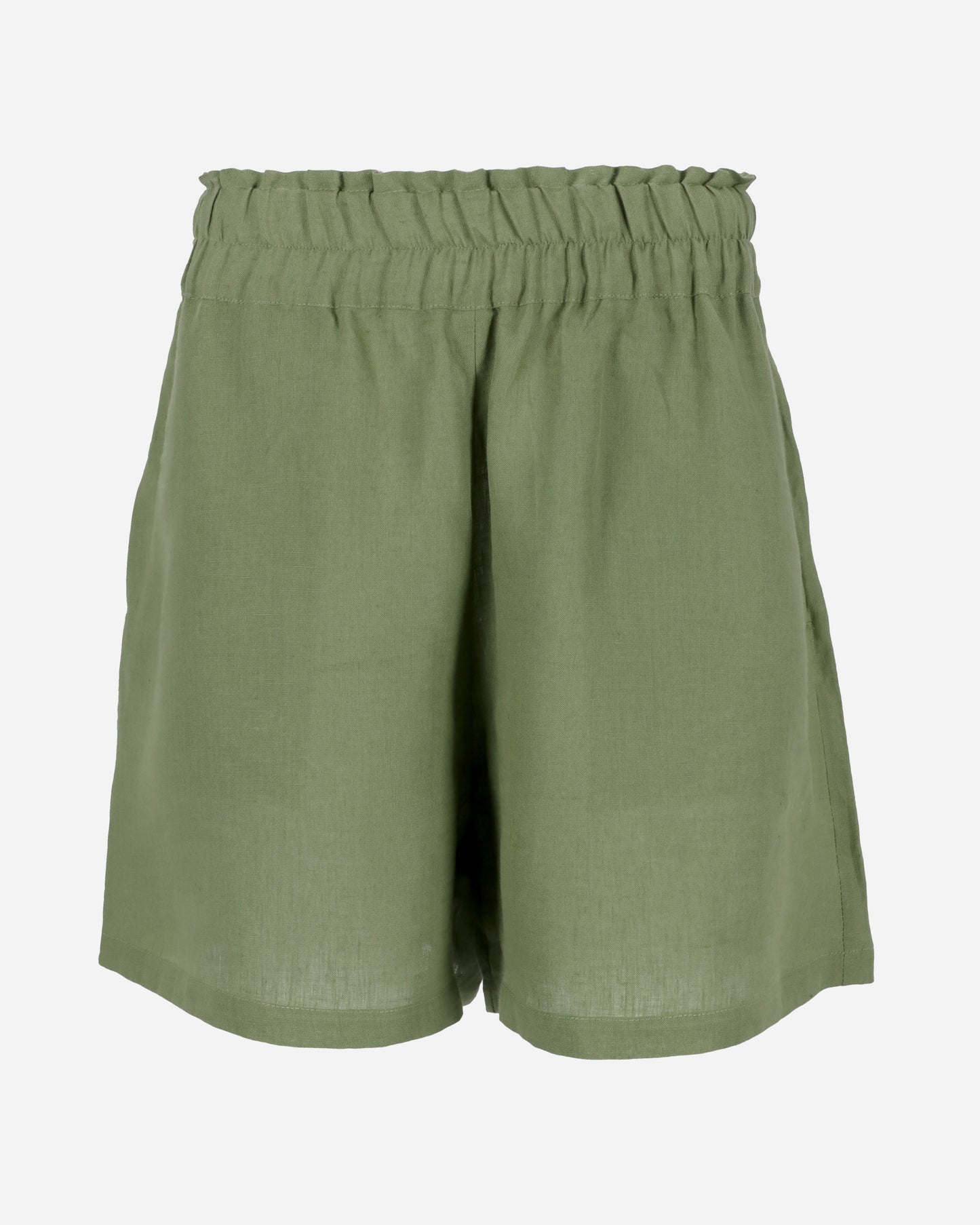High waisted linen shorts CUENCA in Forest green - MagicLinen