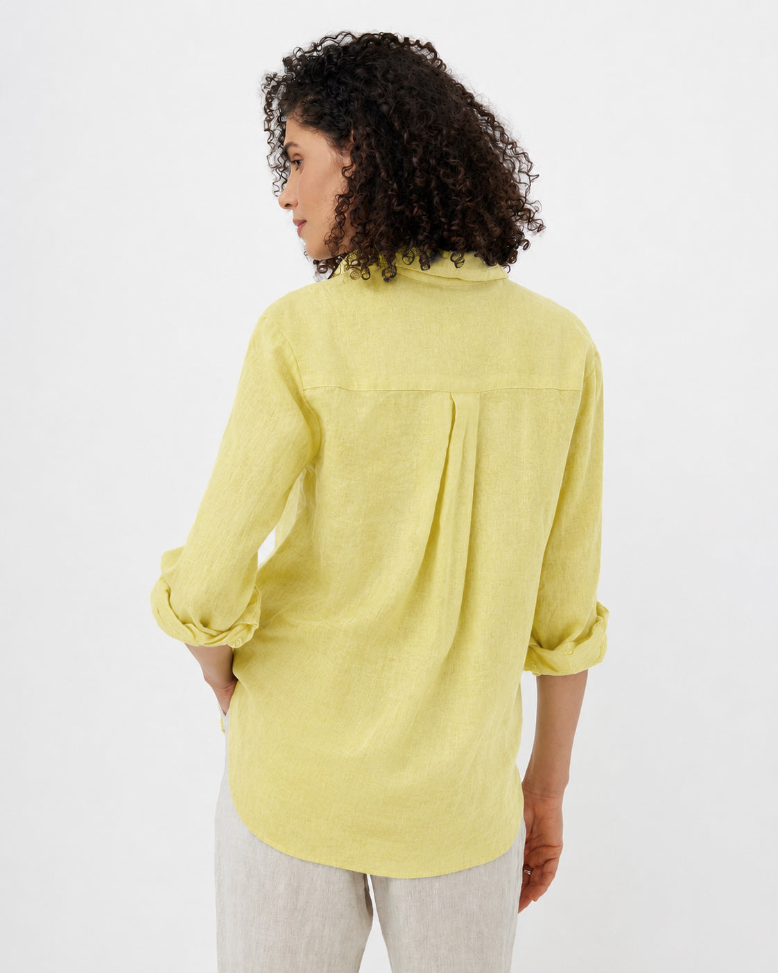 Long-Sleeve Linen Shirt CORSICA in Citrus
