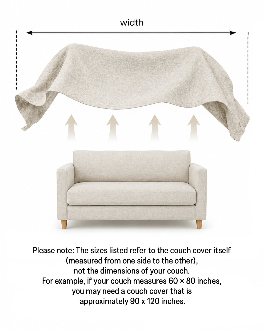 Linen couch cover in Natural linen