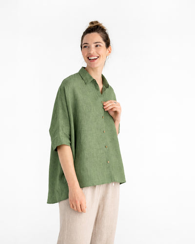 Leichtes Leinenshirt HANA in Cranberry