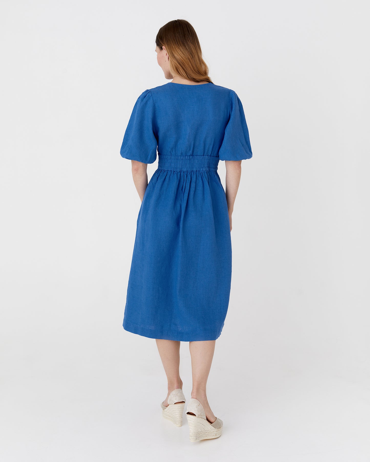 Maxi linen dress MODICA in Cobalt blue - MagicLinen