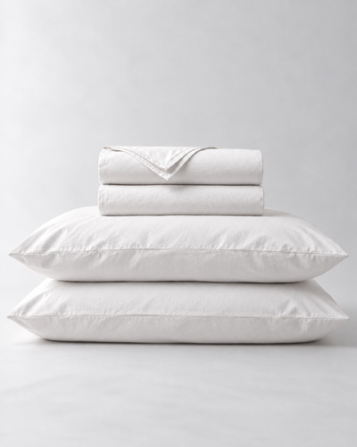 Percale sheet set in White (4 pcs)