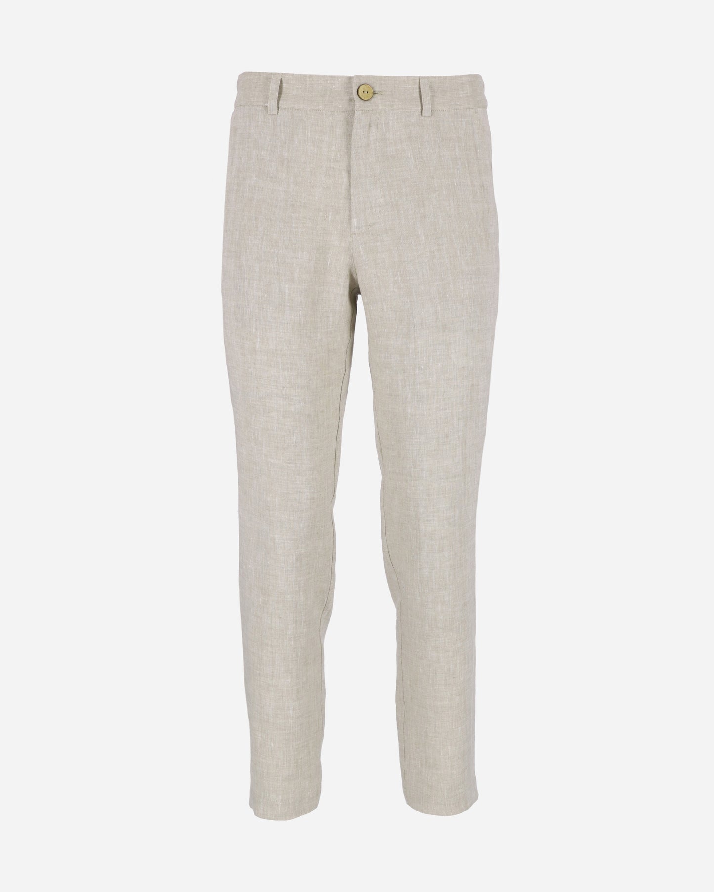 Regular straight leg men's linen pants SOGLIO in Natural melange - MagicLinen