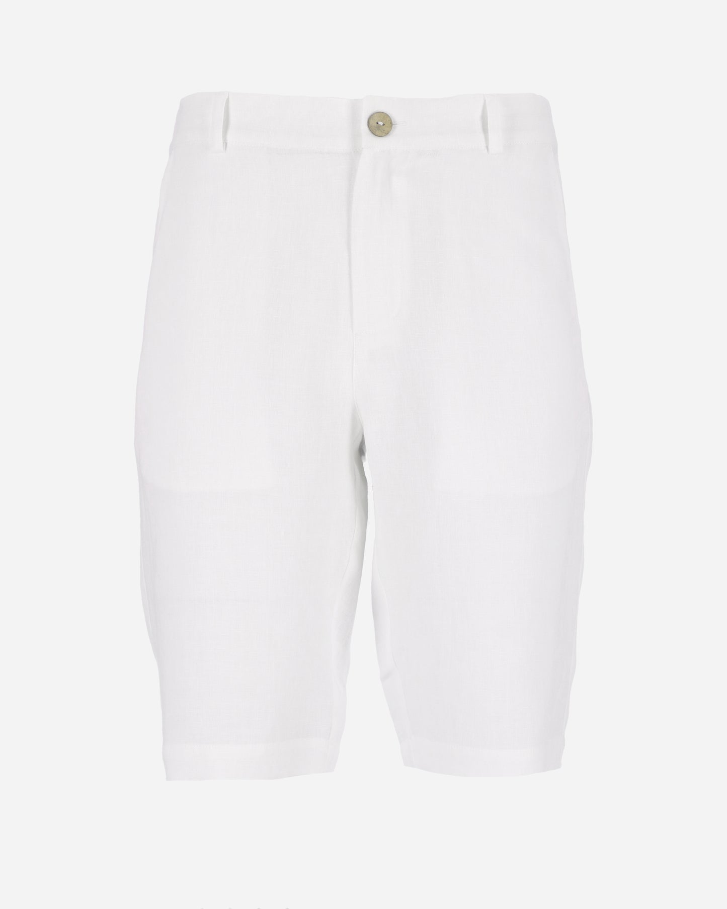 Knee-length men's linen shorts VIGAN in White - MagicLinen