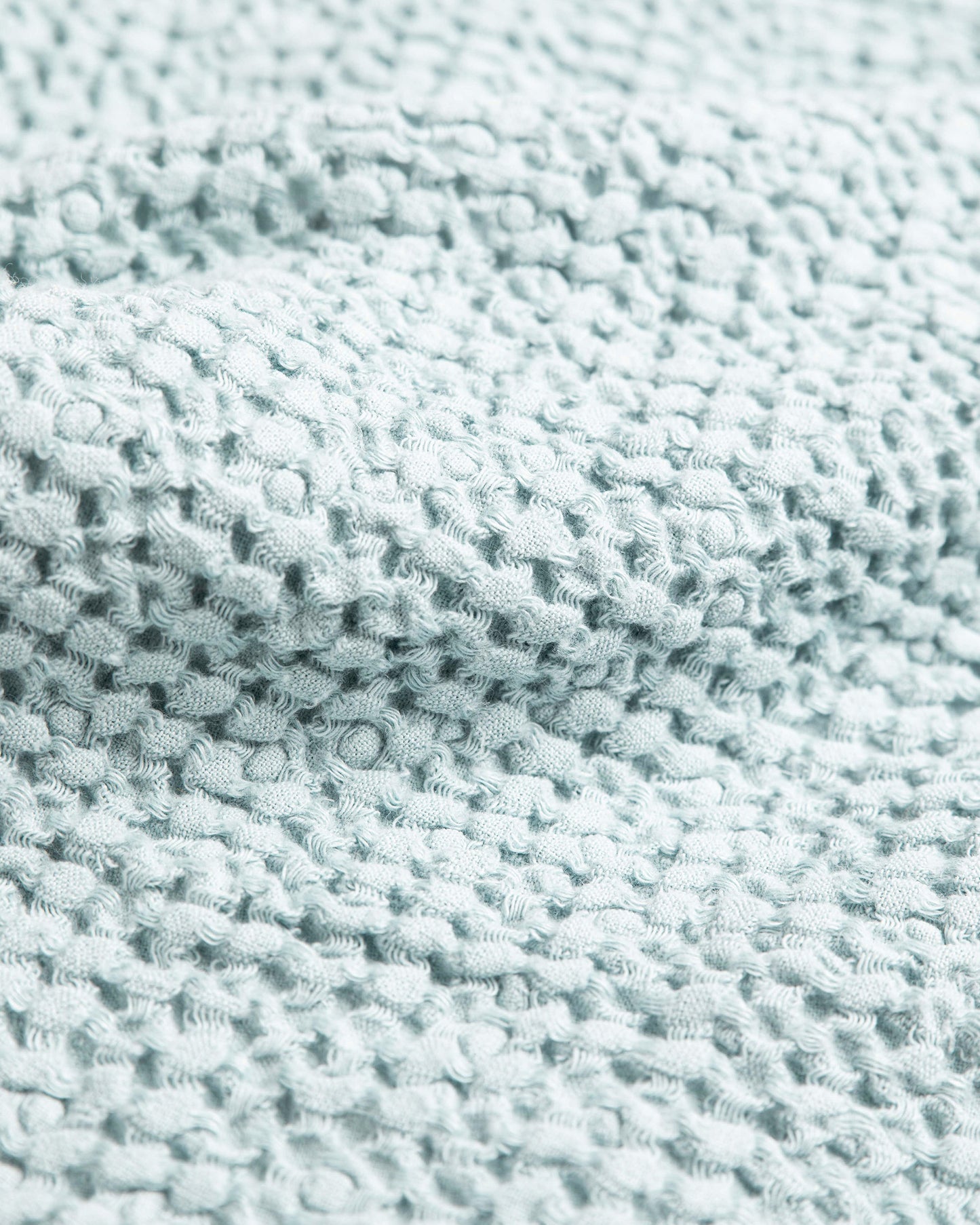 Dusty blue waffle throw - MagicLinen