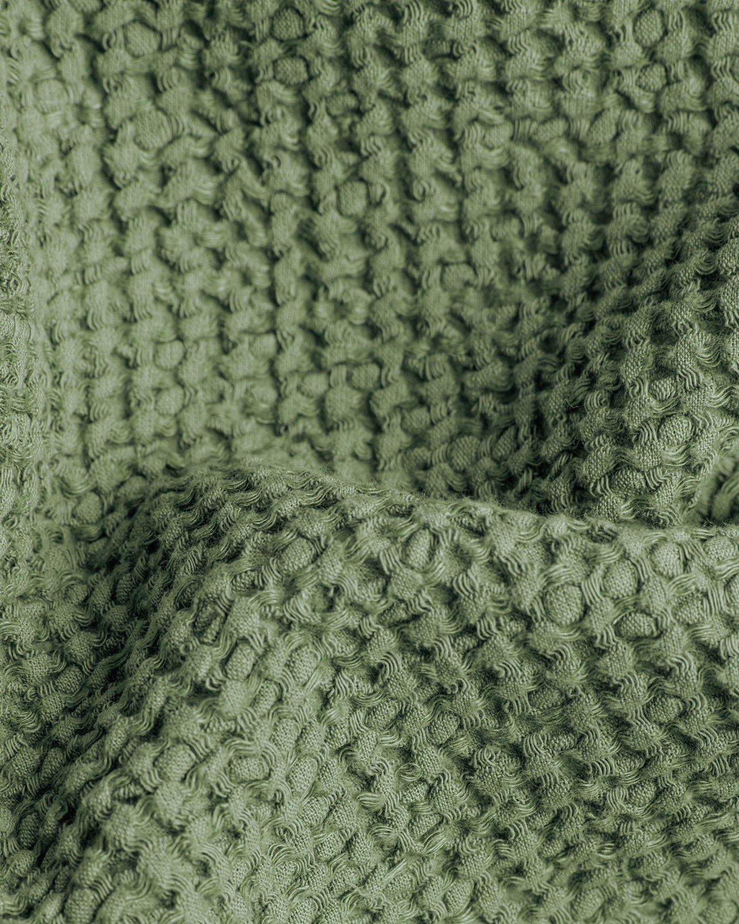 Forest green waffle throw blanket