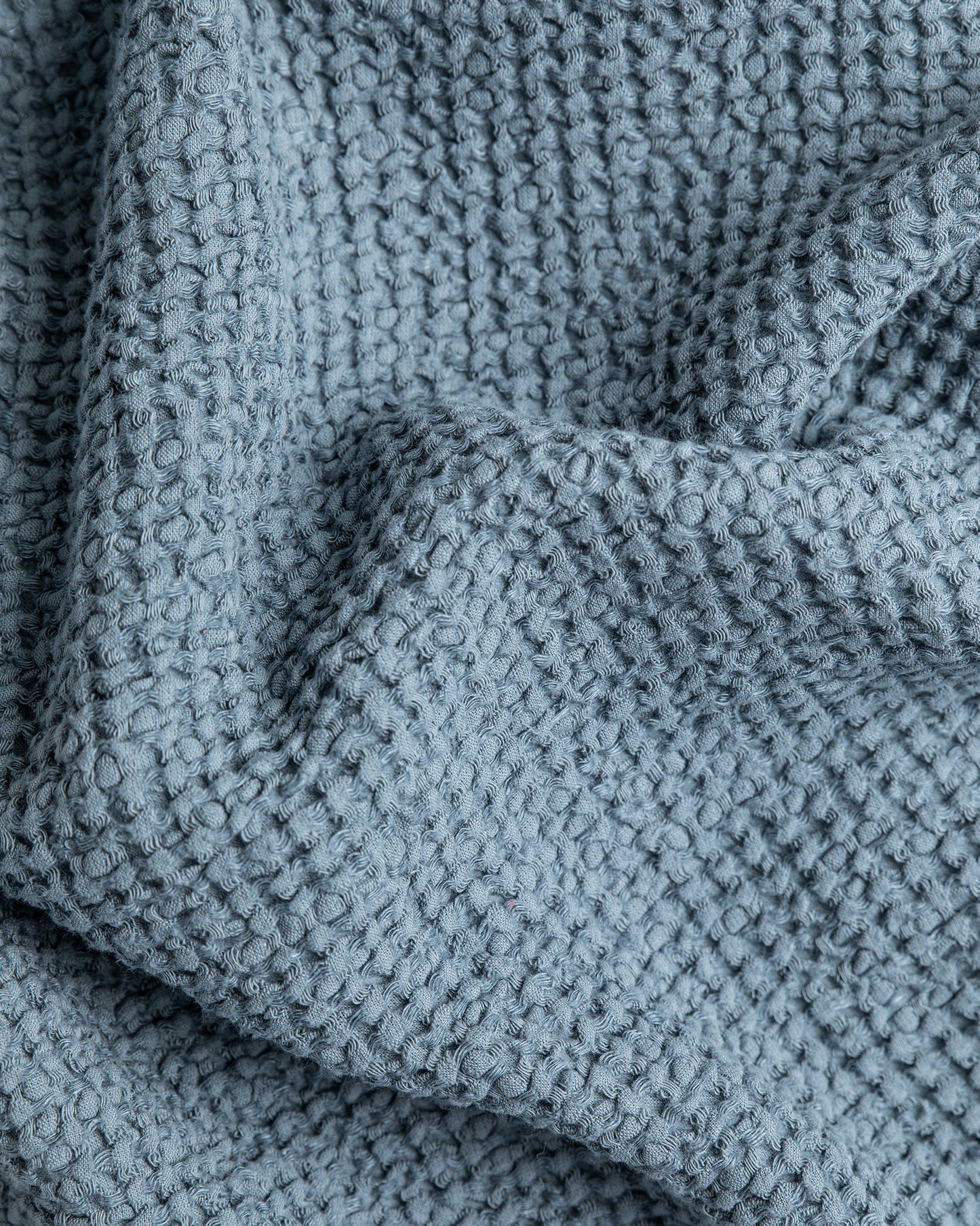 Gray blue waffle throw - MagicLinen