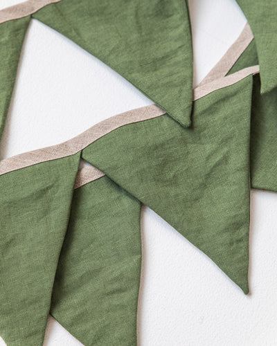 Linen bunting in Forest Green - MagicLinen