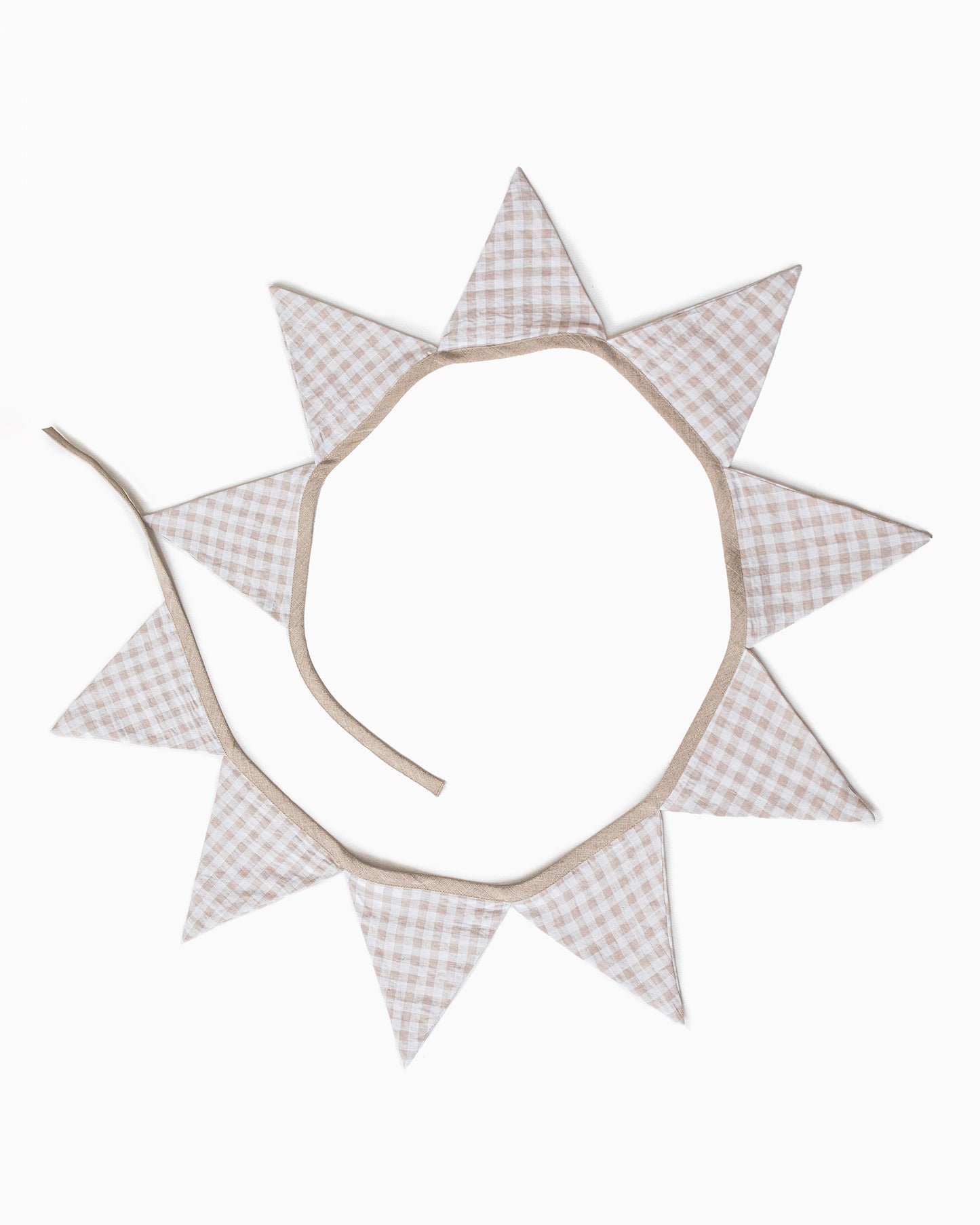 Linen bunting in Natural Gingham - MagicLinen