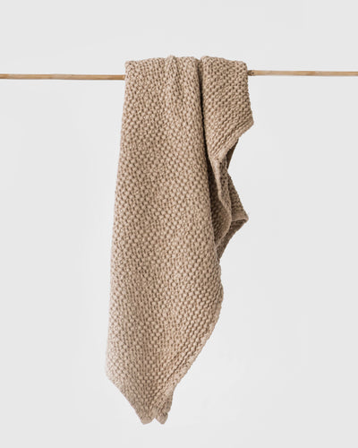 Linen Baby Blanket | Newborn Throw Blanket in Beige | MagicLinen