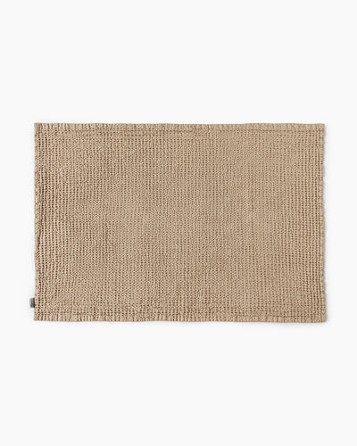 Waffle Bath Mat in Beige - MagicLinen