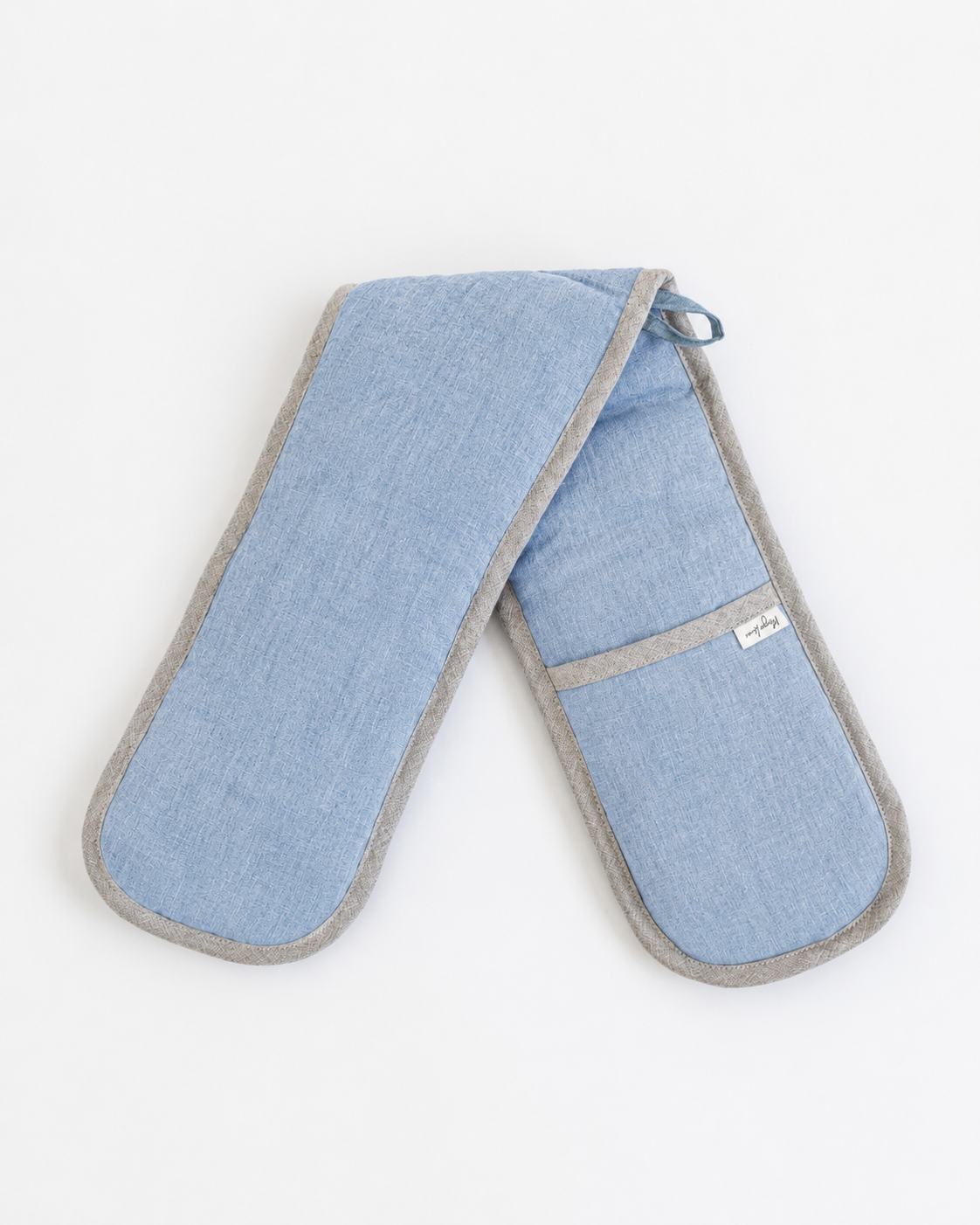 Double oven mitt (1 pcs) in Blue melange