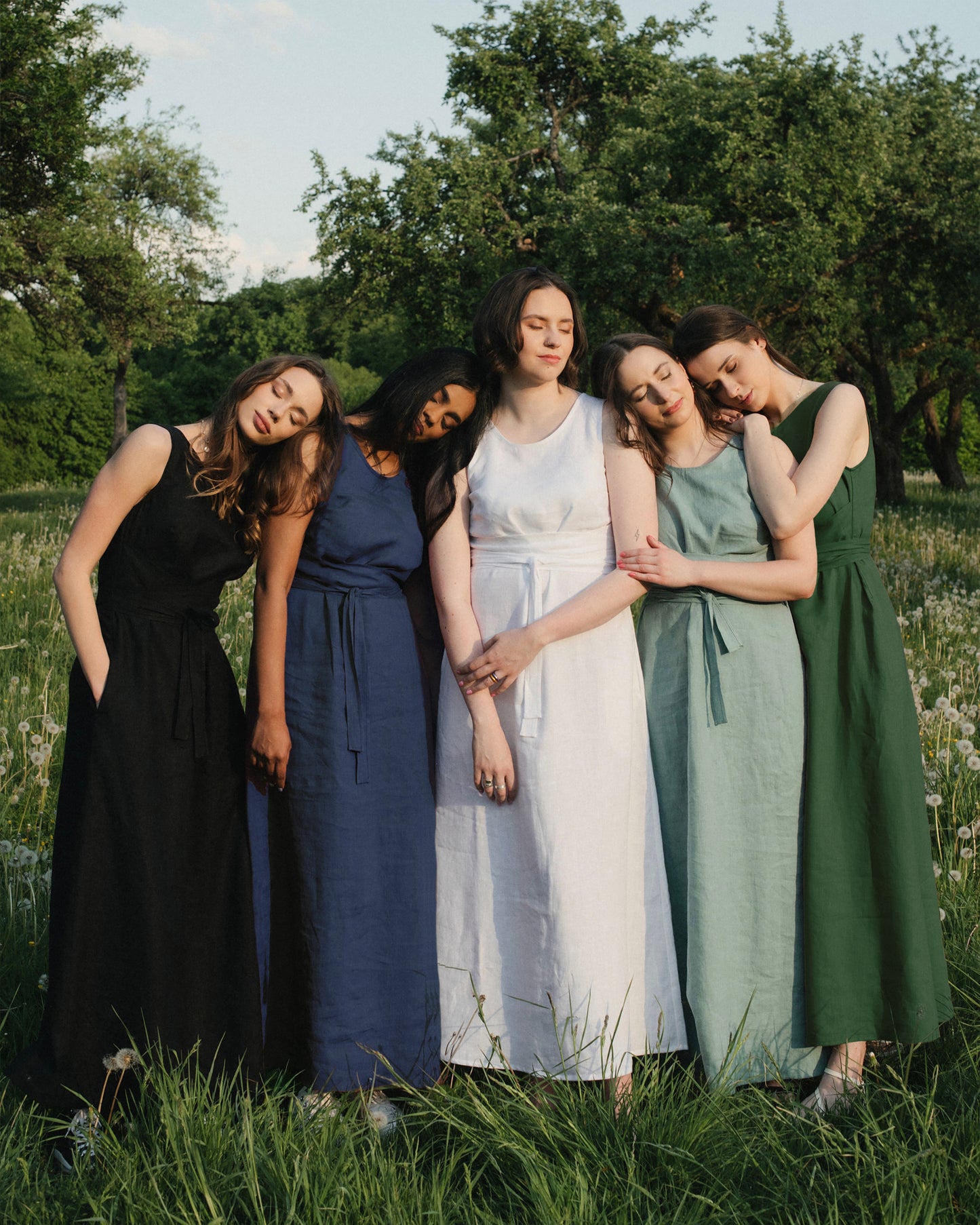 LAST CHANCE: Long linen dress BORACAY in Black