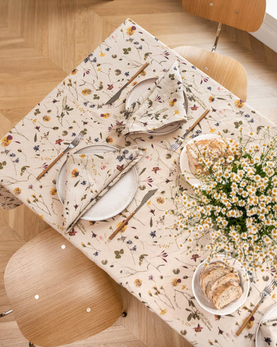 Botanical print linen napkin set of 2 - MagicLinen