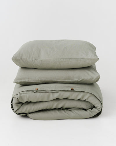 Calm sage linen duvet cover set (3 pcs)