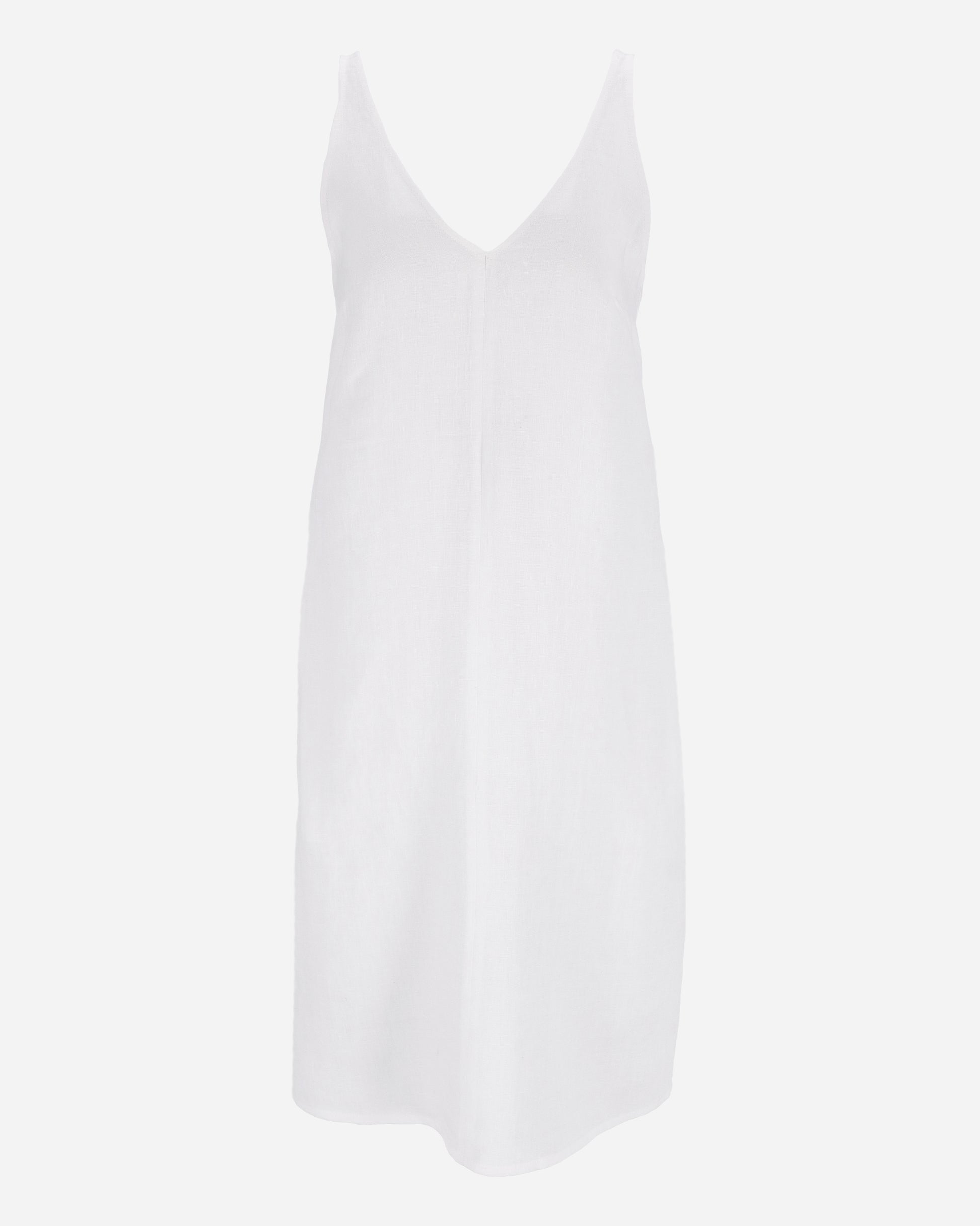 Cut-out linen dress TAHITI in White - MagicLinen