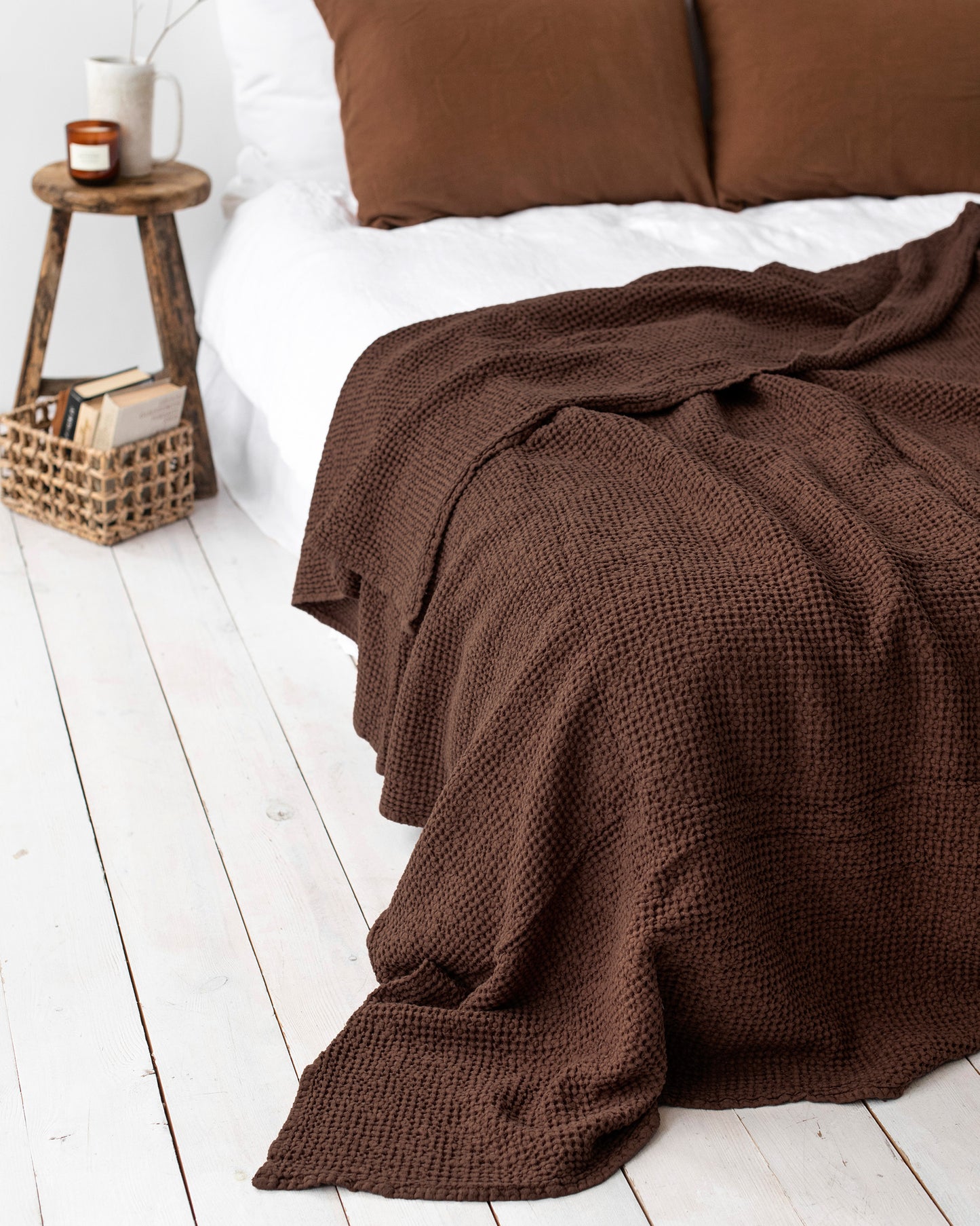 Dark chocolate Waffle Blanket | MagicLinen