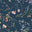 Deep navy blue wildflowers print