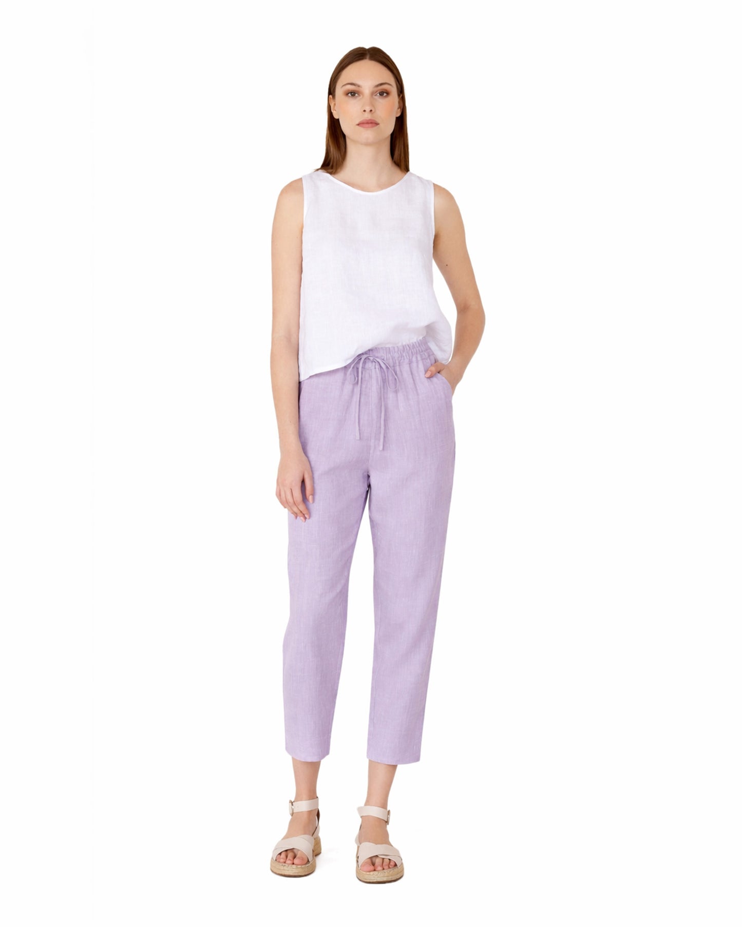 Linen pants DOMME in Lilac