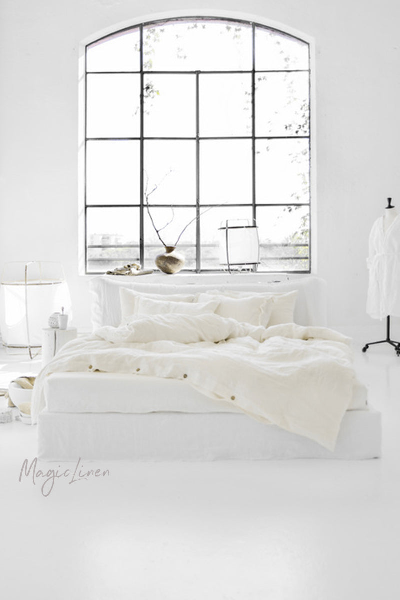 Ivory linen duvet cover