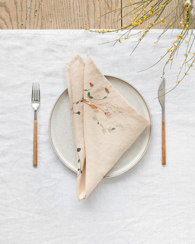 Floral print linen napkin set of 2 - MagicLinen