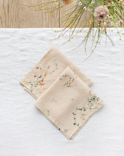 Floral print linen napkin set of 2 - MagicLinen