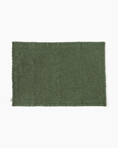 Waffle Bath Mat in Forest green - MagicLinen