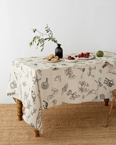 Italian summer print linen tablecloth | MagicLinen