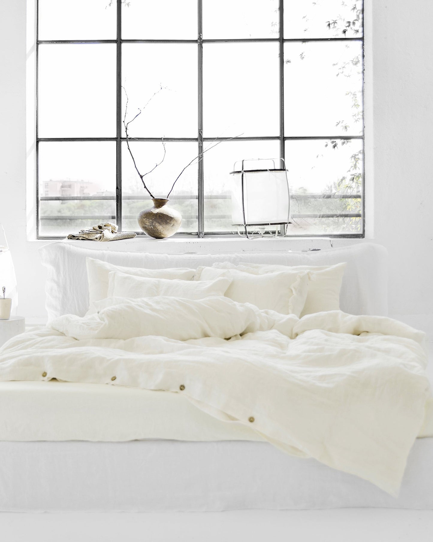 Ivory linen duvet cover set (3 pcs) - MagicLinen