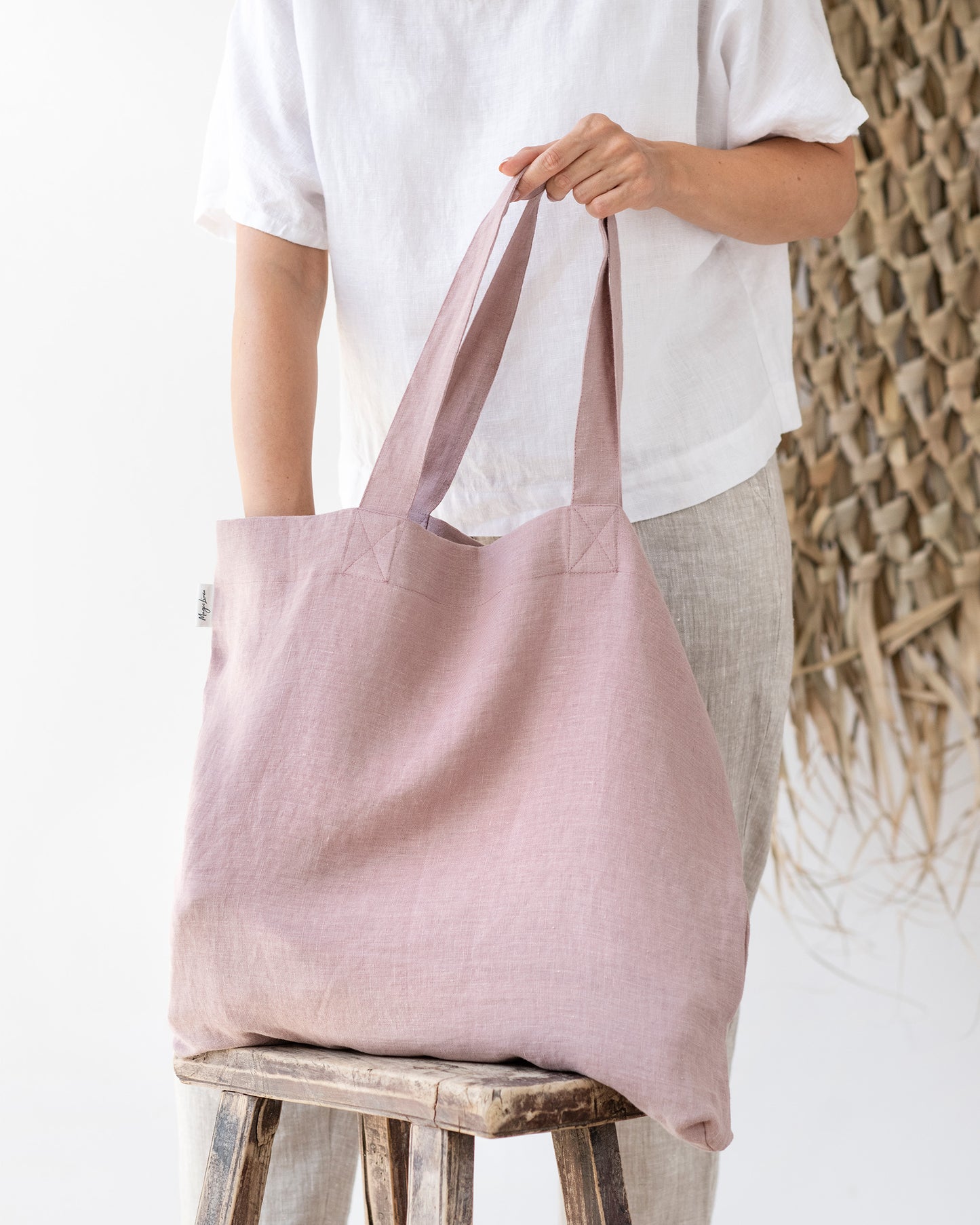 Large linen bag in Woodrose - MagicLinen
