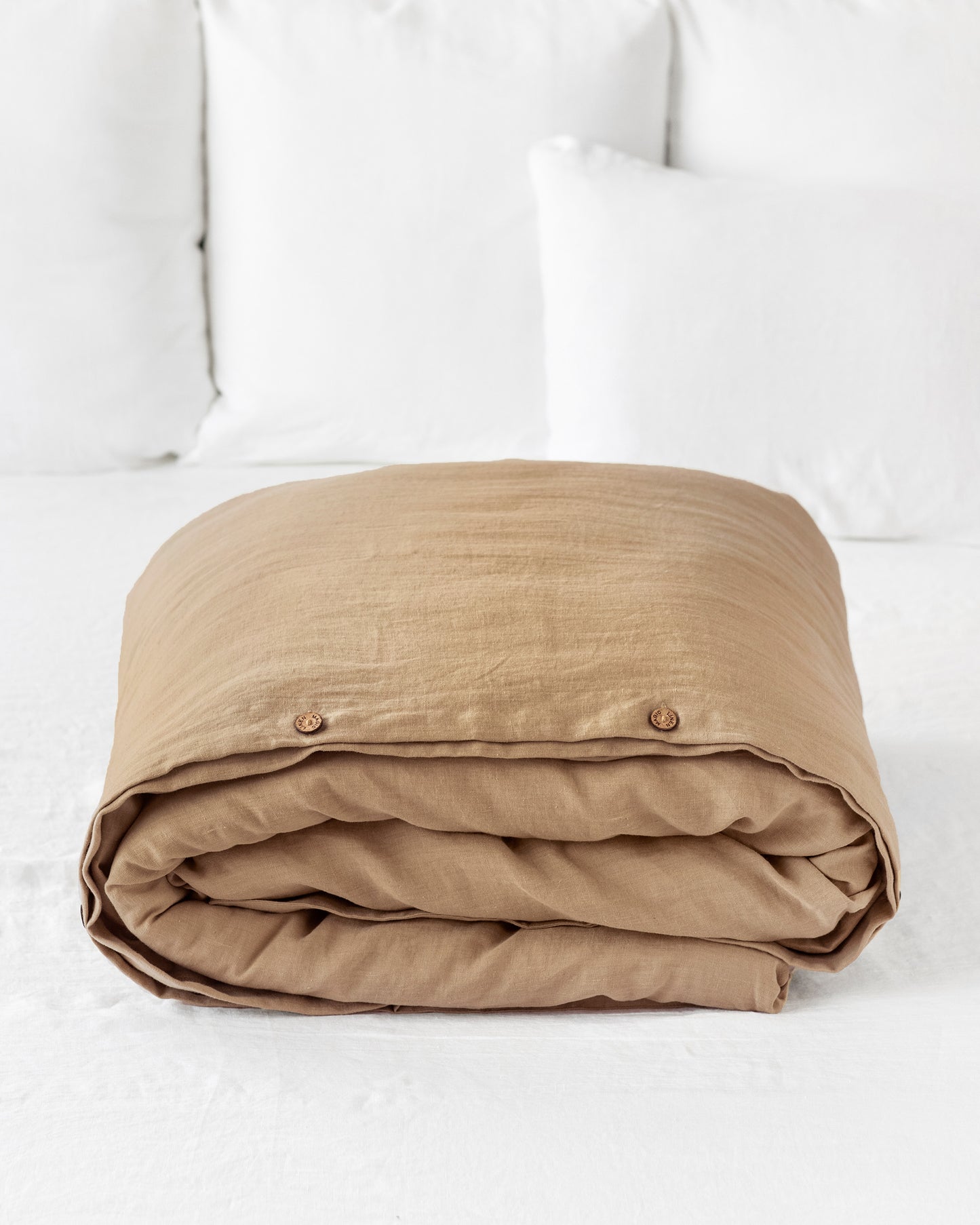 Latte linen duvet cover - MagicLinen