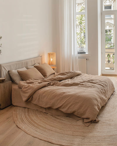 Latte linen duvet cover - MagicLinen