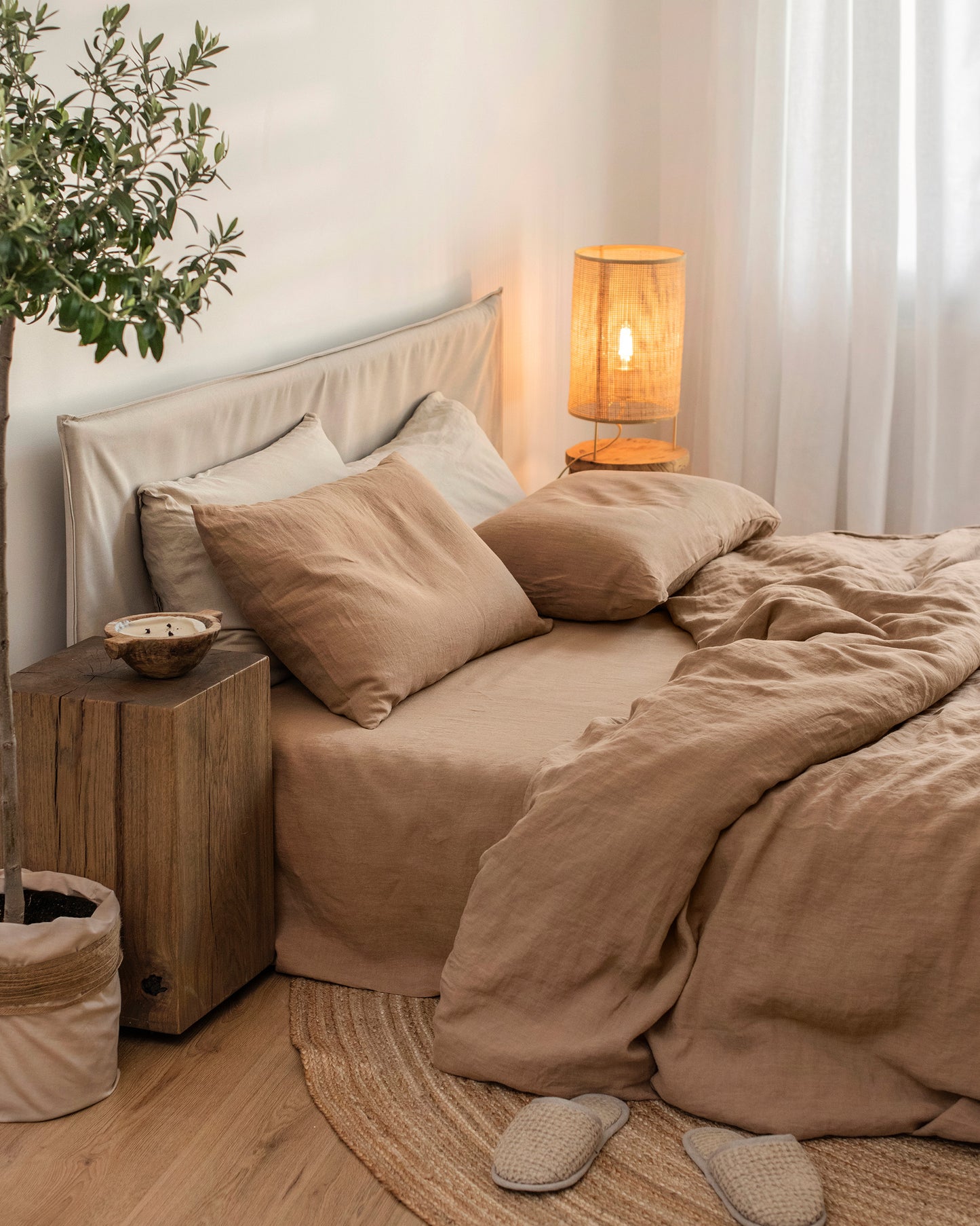 Latte linen duvet cover - MagicLinen