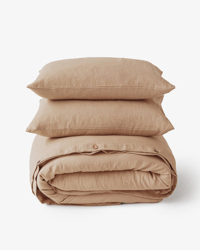 Latte linen duvet cover set (3 pcs) - MagicLinen