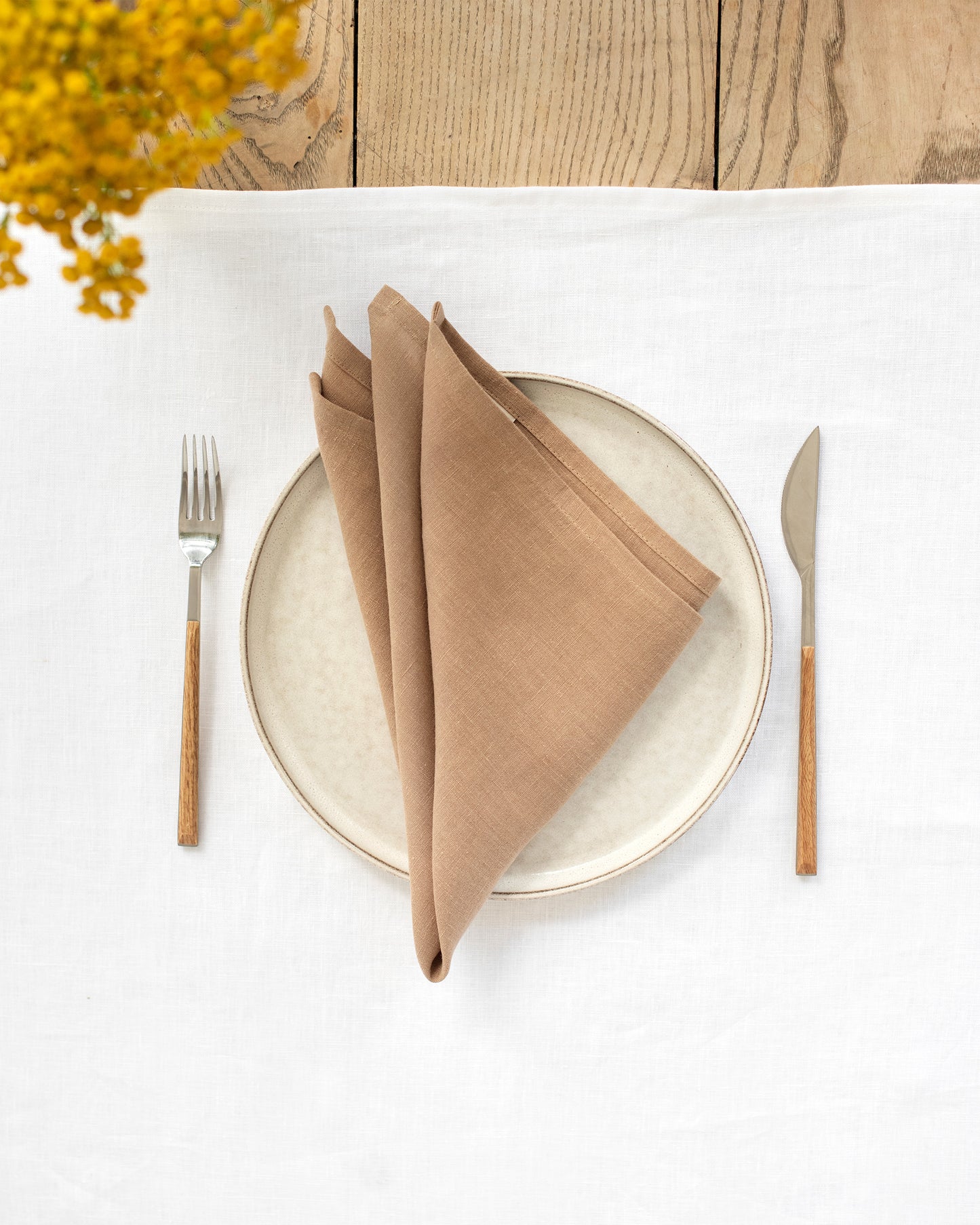 Latte linen napkin set of 2 - MagicLinen