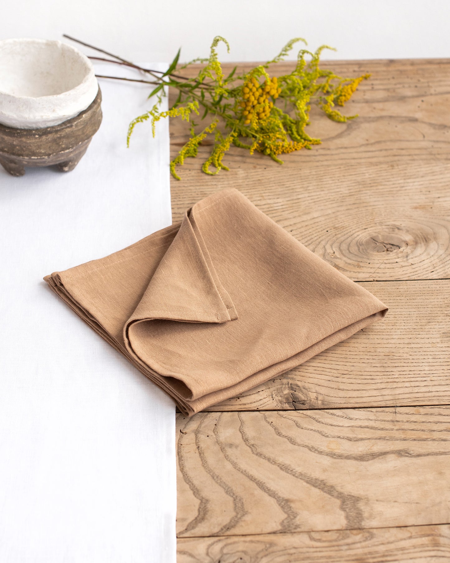 Latte linen napkin set of 2 - MagicLinen