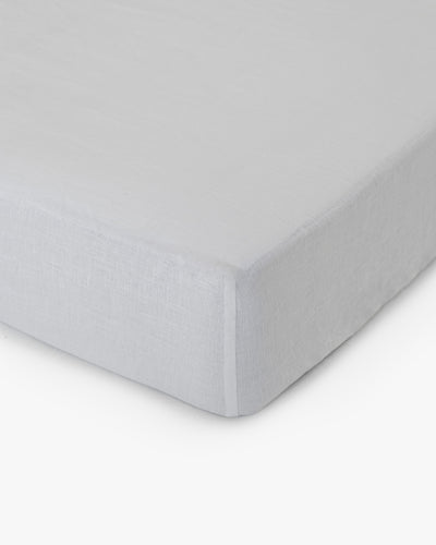 Light gray linen fitted sheet - MagicLinen