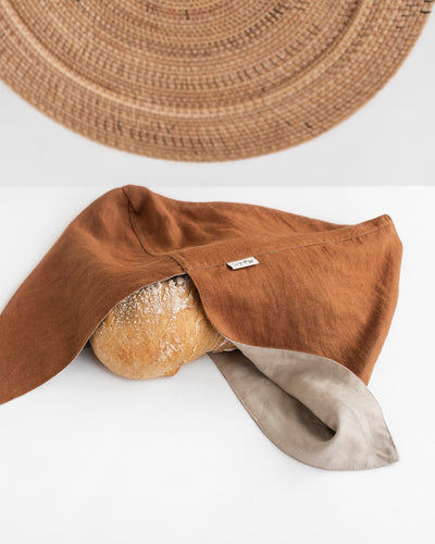 Linen Bento Bag in Cinnamon - MagicLinen