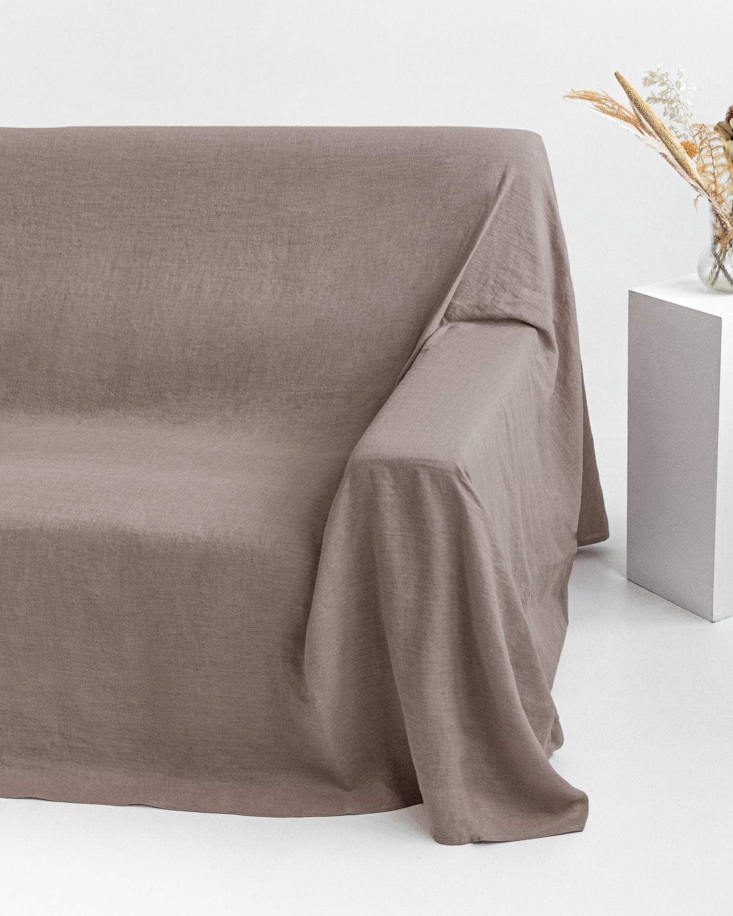 Linen Couch Cover in Mocha | MagicLinen