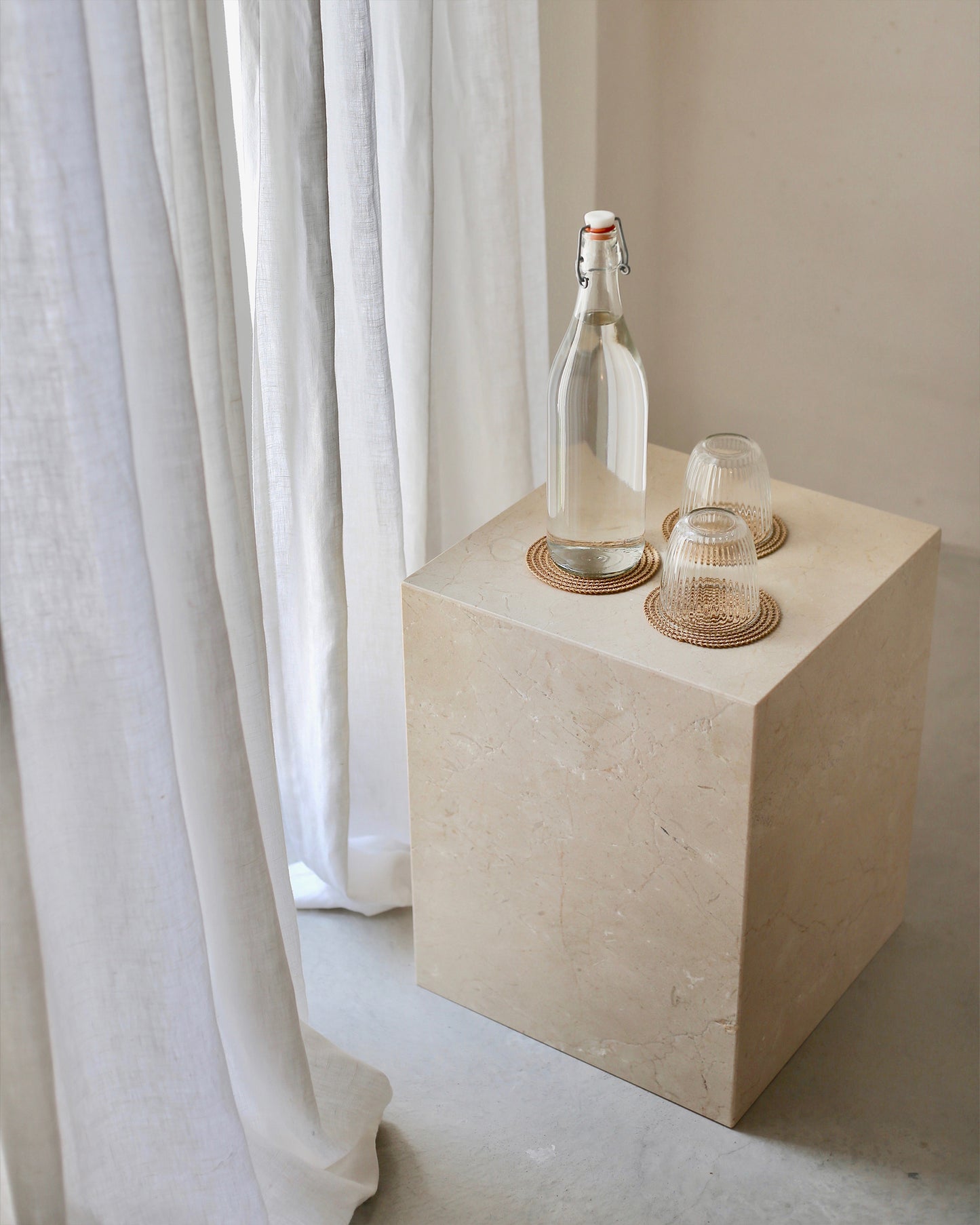Linen noren curtains (1 pcs) in White - MagicLinen