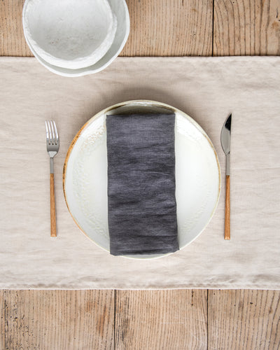 Charcoal gray linen napkin set of 2 - MagicLinen