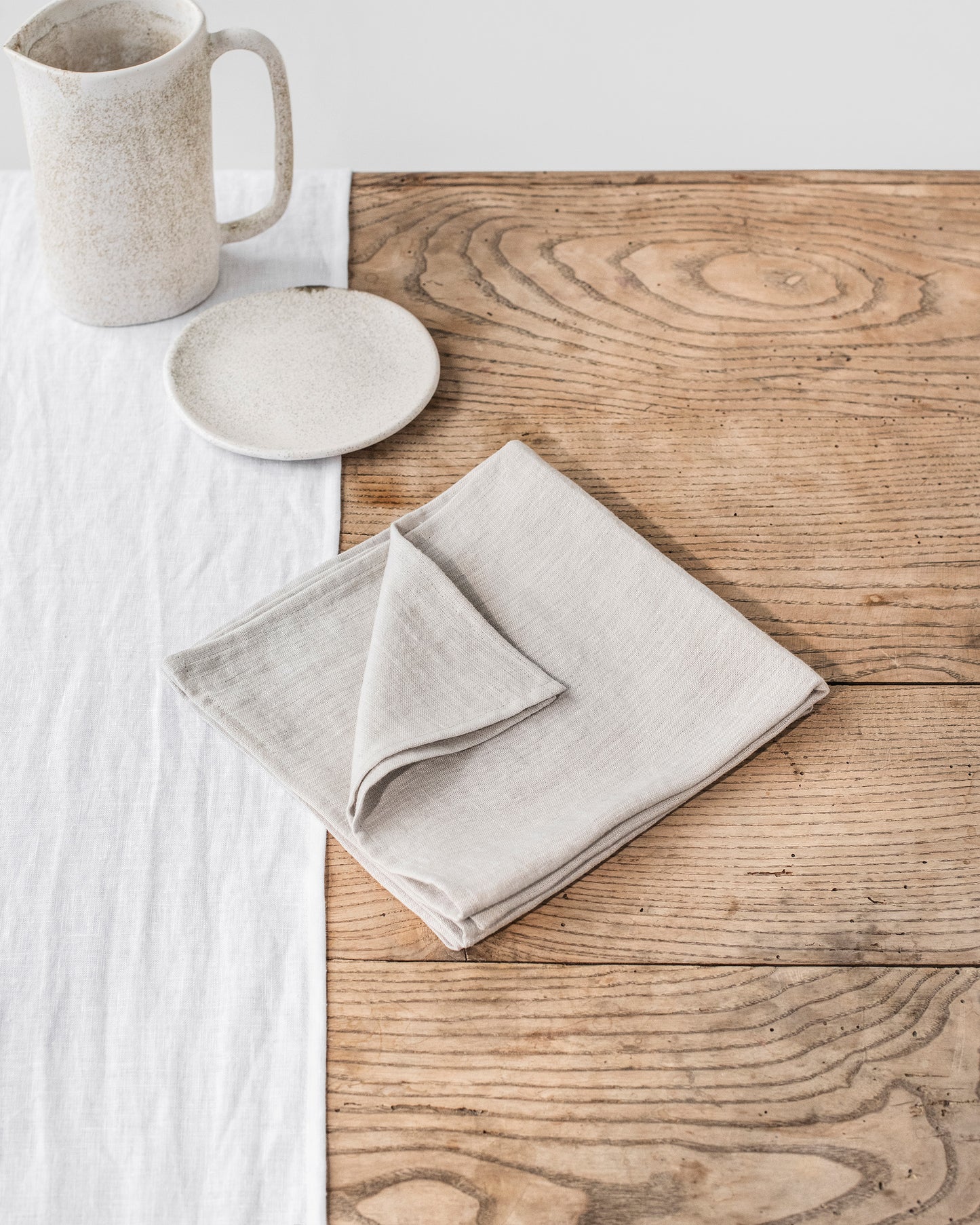 Light gray linen napkin set of 2 - MagicLinen