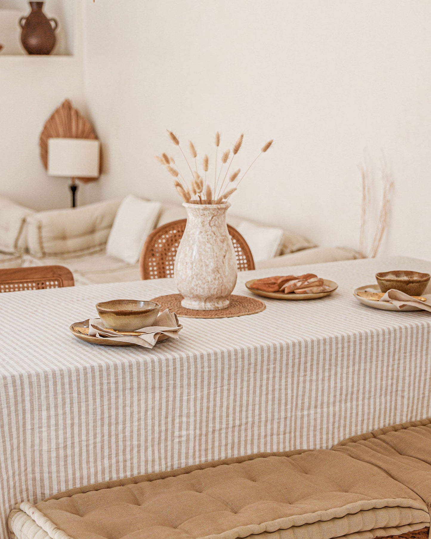 Striped in natural linen napkin set of 2 - MagicLinen