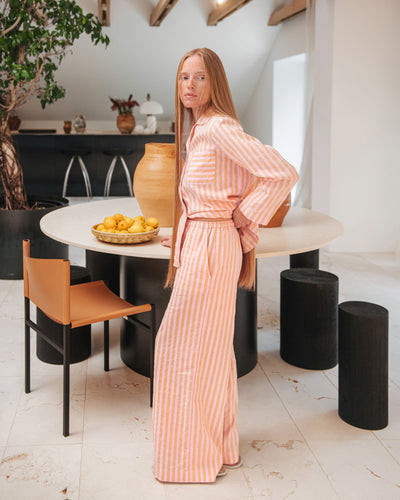 Leinen-Pyjama-Set AVEIRA in Schwarz