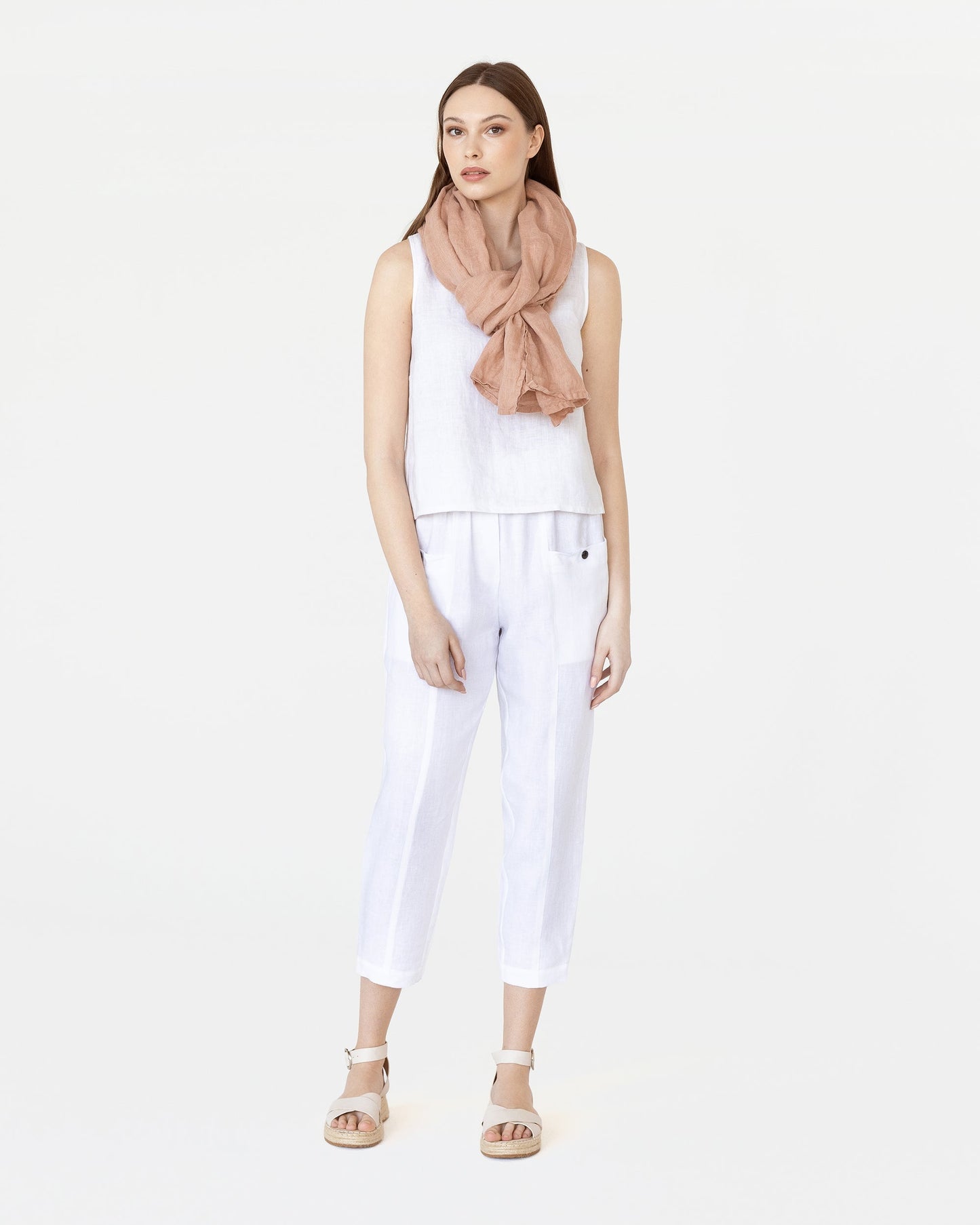 Linen pants KIHEI in white - MagicLinen