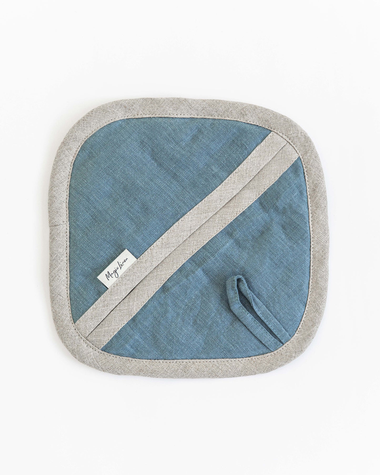 Linen pot-holder (1 pcs) in Gray blue - MagicLinen