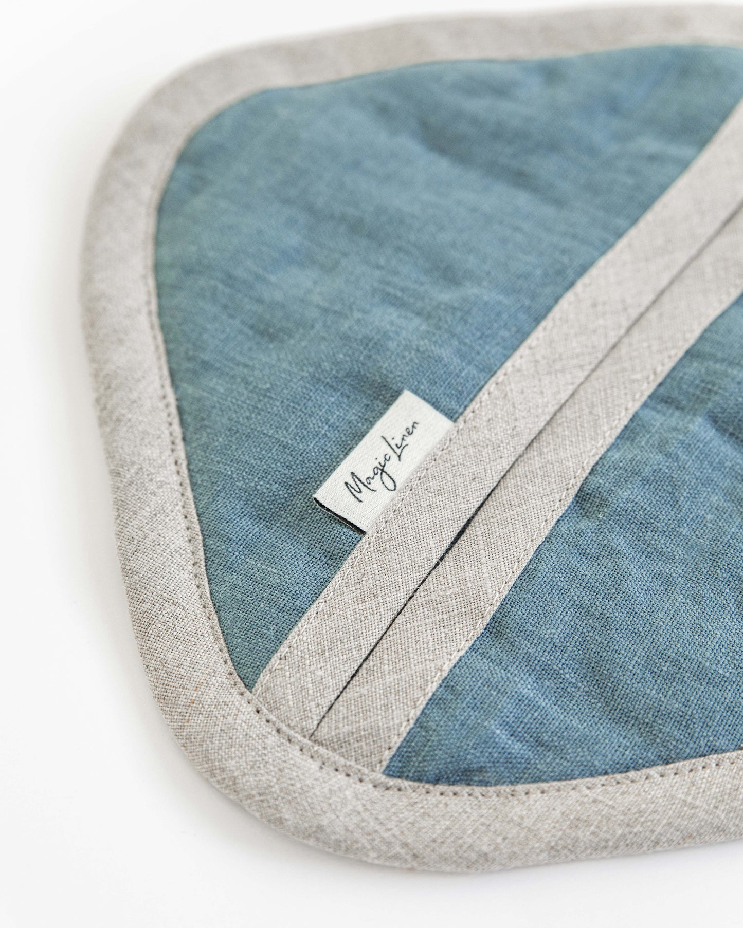 Linen pot-holder (1 pcs) in Gray blue - MagicLinen