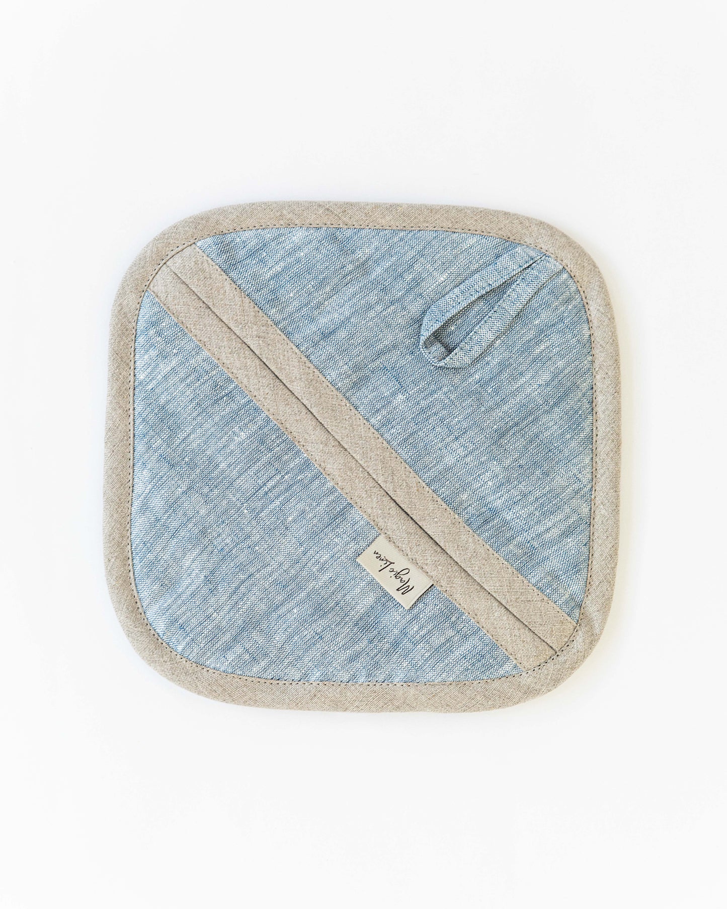 Linen pot-holder (1 pcs) in Blue melange - MagicLinen