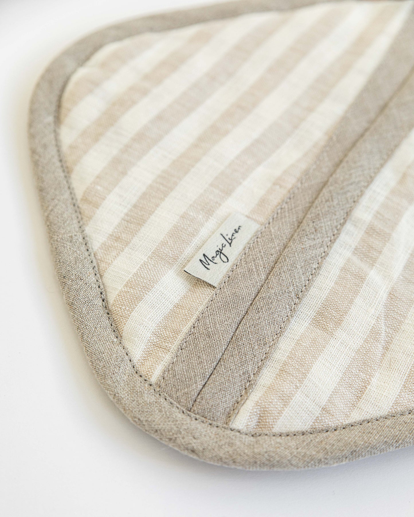 Linen pot-holder (1 pcs) in Striped in natural - MagicLinen